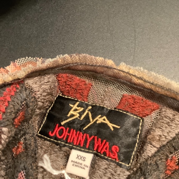 Biya Johnny Was-Boho chic, sheer, paisley & embroidered below knee dress , XXS - Picture 4 of 6